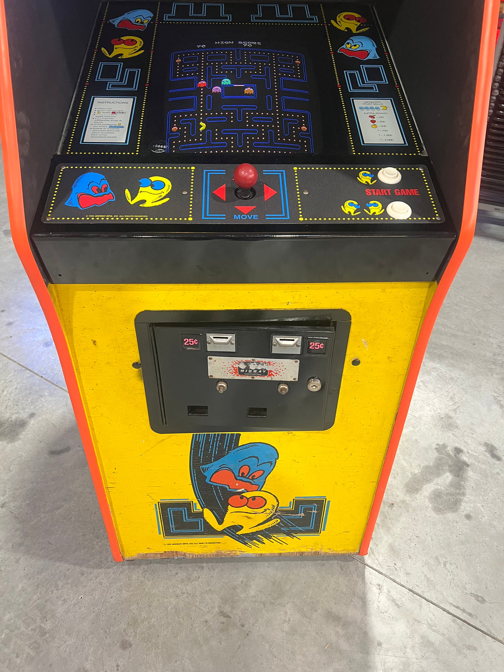 Pac-Man Arcade Game - Original Game - Works 100% Used PACMAN