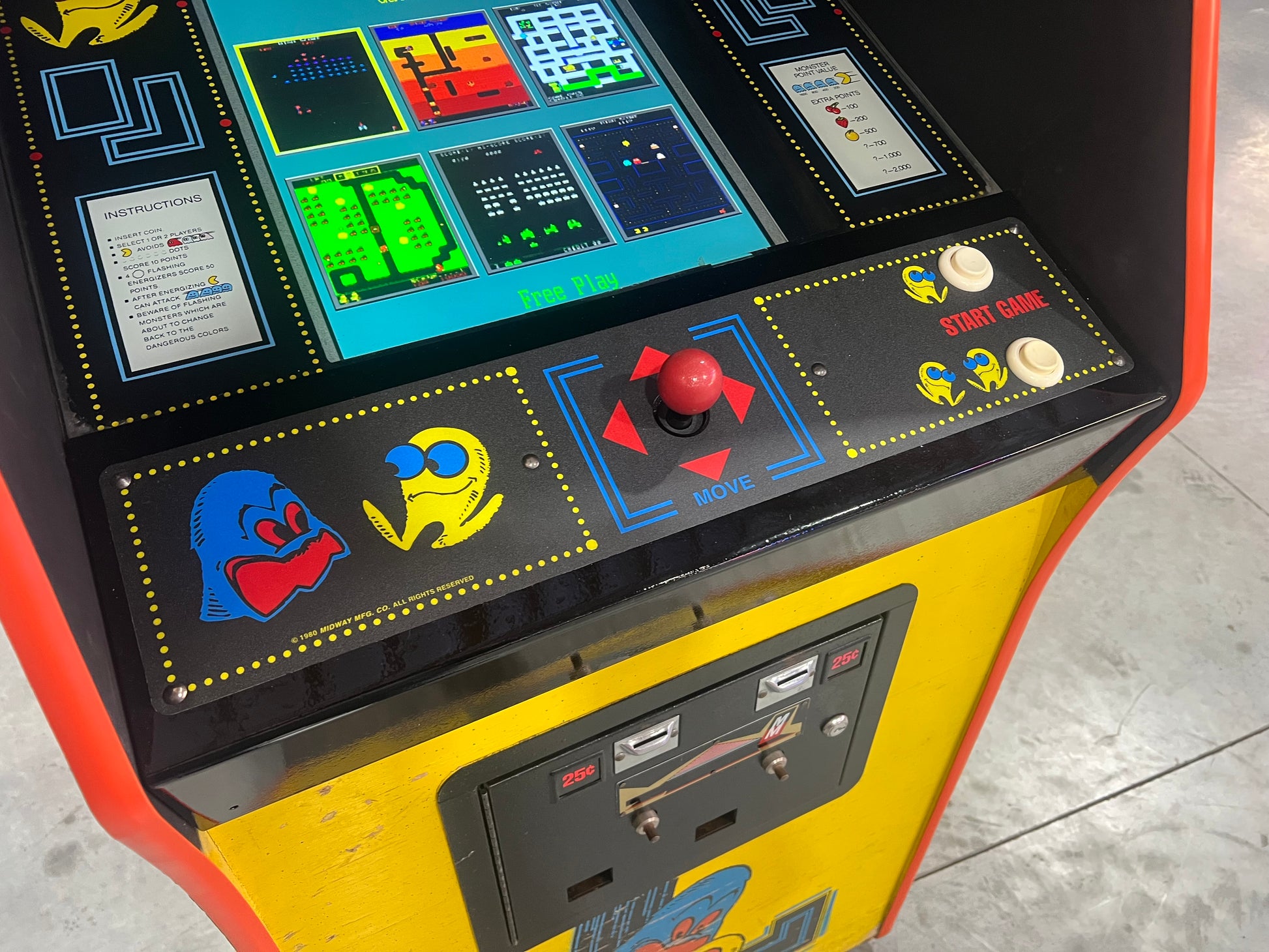 Pac-Man Multicade Mutigame Arcade Game 60 Games in 1 Cabinet - Original PacMan Cabinet - Works 100% - 1 Year Warranty