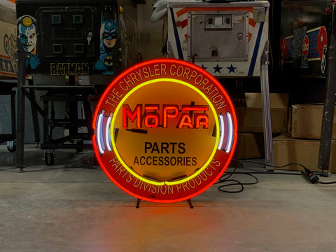 MOPAR PARTS AND ACCESSORIES NEON SIGN - Ready for Your Garage, Game Room or Man Cave!! REAL NEON!