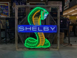 SHELBY COBRA SNAKE MUSTANG LARGE 3 1/2 FT NEON CAN SIGN - Ready for Your Garage, Game Room or Man Cave!! REAL NEON!