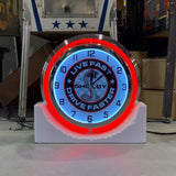 SHELBY COBRA MUSTANG NEON CLOCK "LIVE FAST DRIVE FASTER" - Ready for Your Garage, Game Room or Man Cave!! REAL NEON!