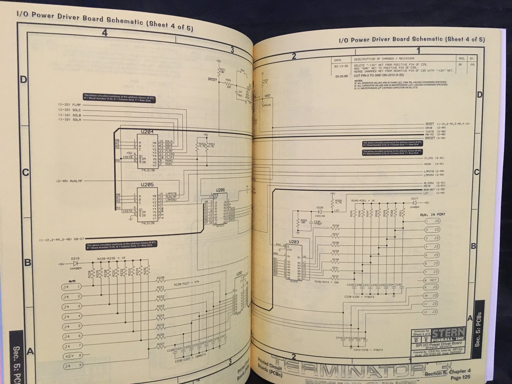 Terminator 3- Stern - Pinball Operations & Schematics Manual - Diagrams Wiring - Used