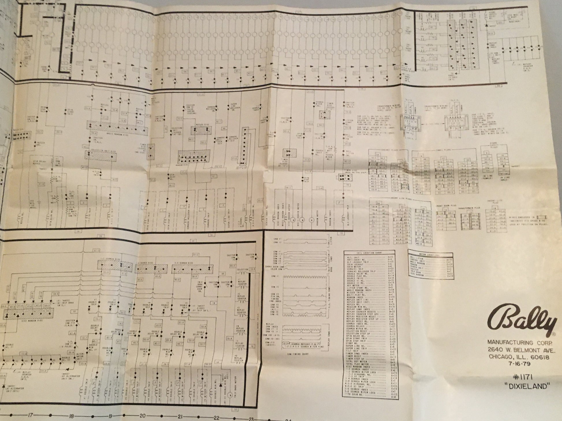 Dixieland - Bally - Pinball Operations Schematics Service Manual  - Diagrams Instructions Used