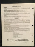 Indiana Jones - Williams - Pinball Operations Manual  - Diagrams Instructions - Used