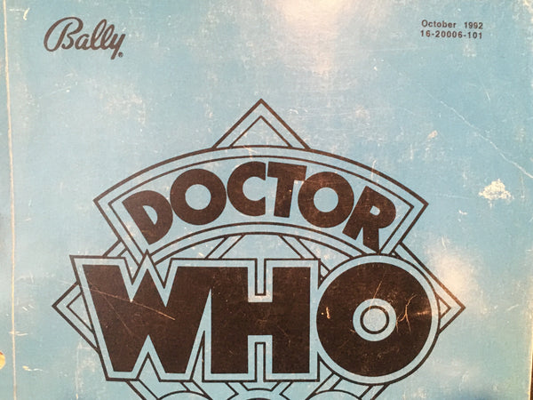 Doctor Who - Bally - Pinball Operations  Manual  -Diagrams - Used Copy