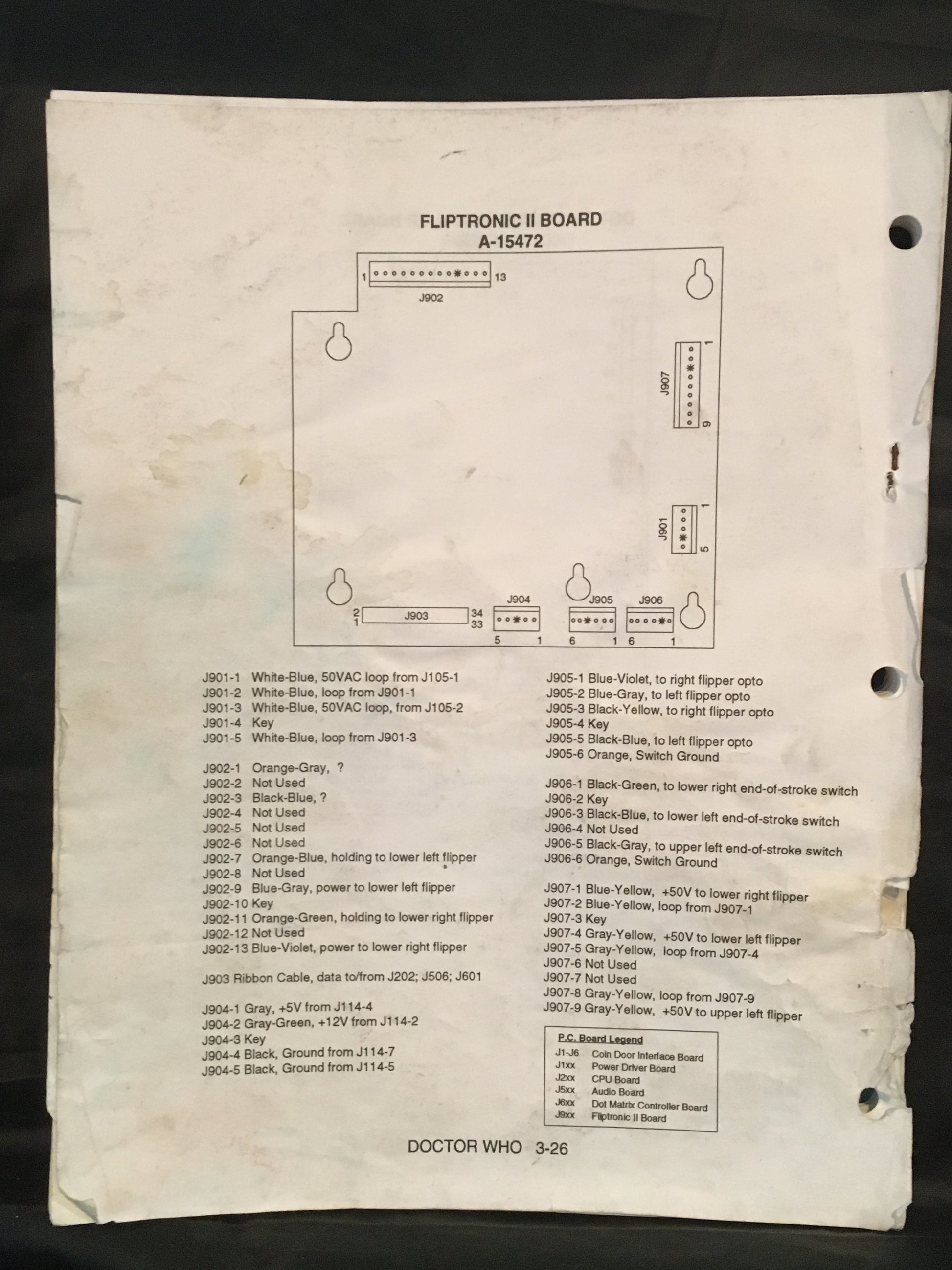 Doctor Who - Bally - Pinball Operations  Manual  -Diagrams - Used Copy