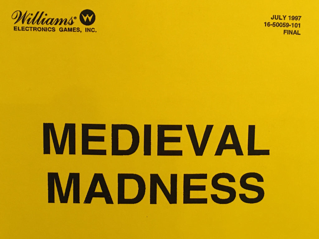 Medieval Madness - Williams - Pinball Operations Manual - Diagrams - Instructions - Used Copy