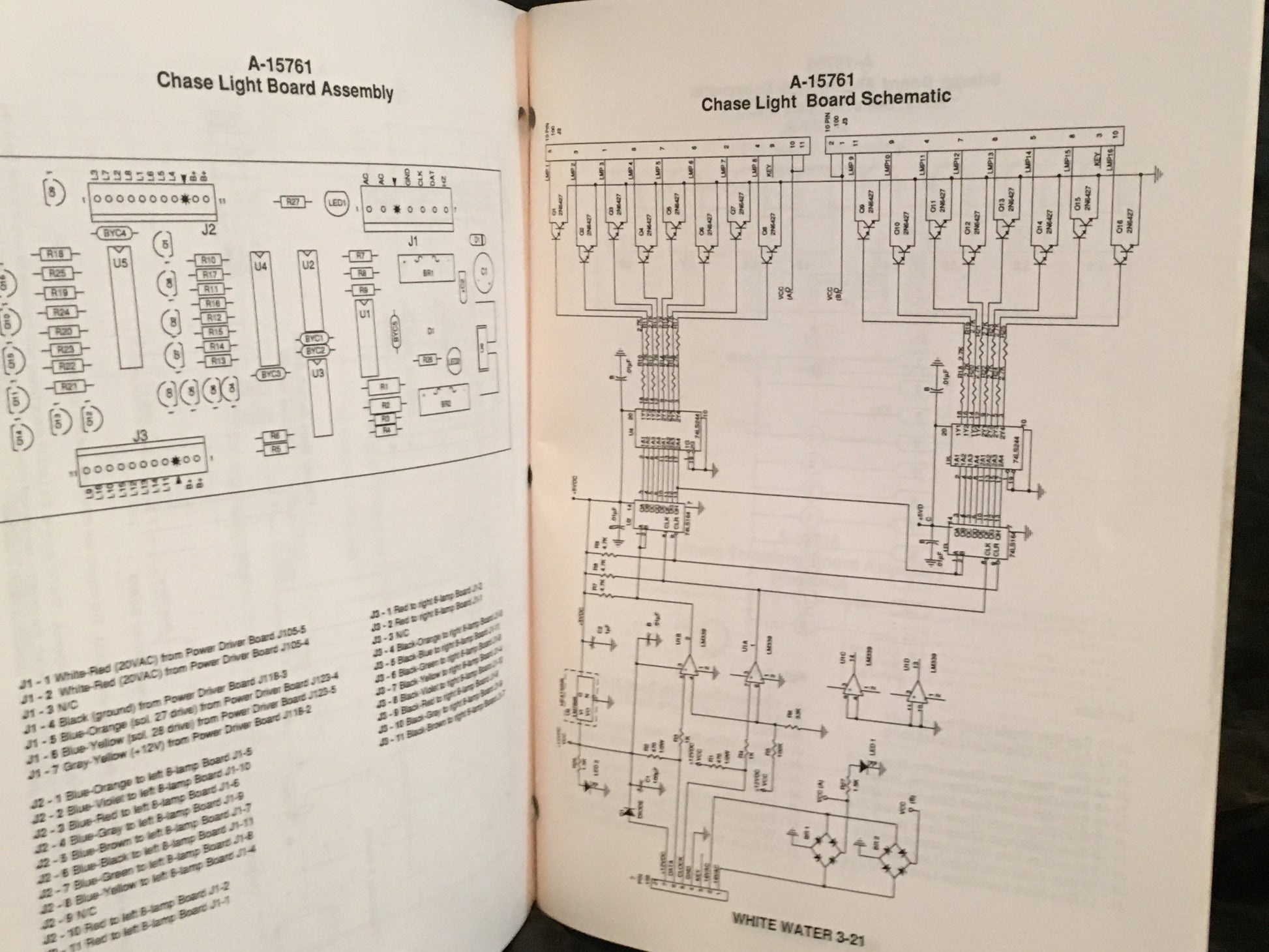 White Water - Williams - Pinball Operations Manual - Diagrams Instructions - Used Copy