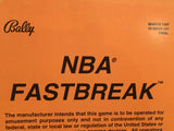 NBA Fastbreak - Bally - Pinball Operations Manual  - Diagrams, Diagnostics, Wiring Used