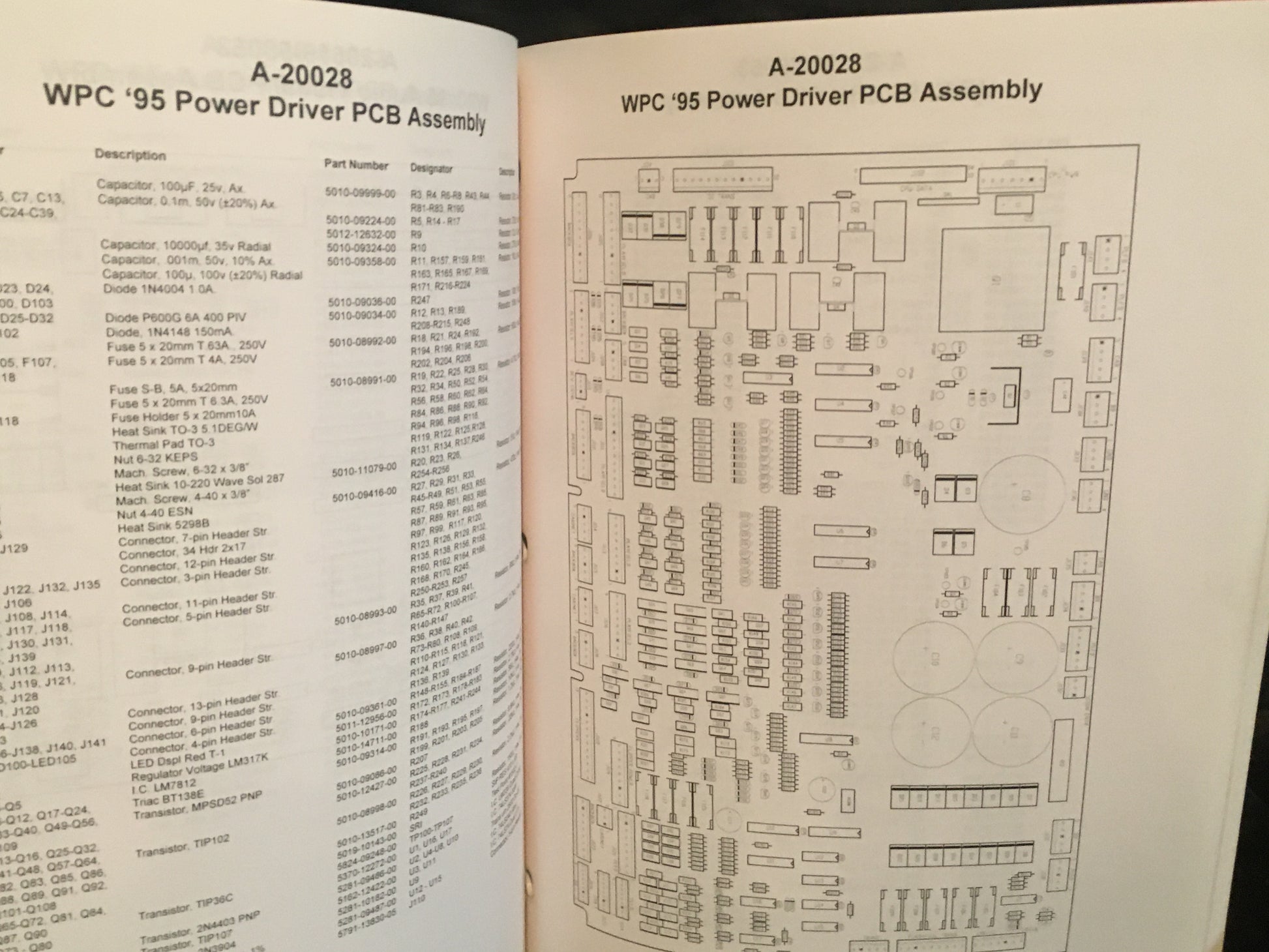 NBA Fastbreak - Bally - Pinball Operations Manual  - Diagrams, Diagnostics, Wiring Used
