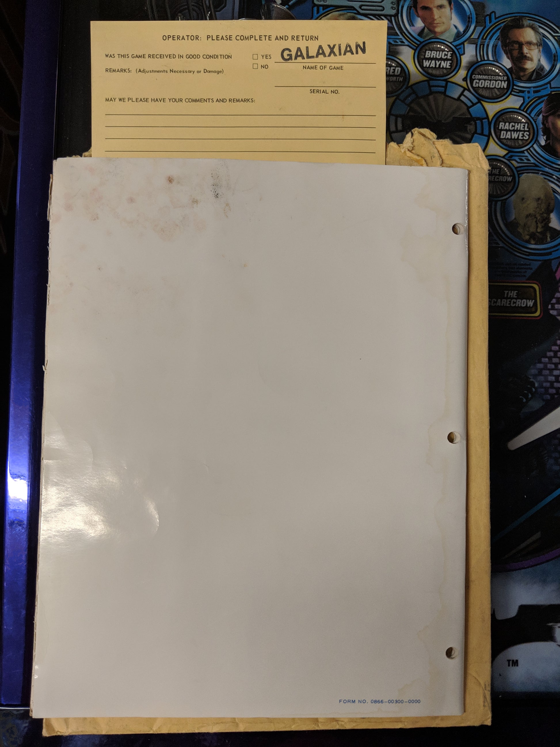 Galaxian- Midway - Manual - Schematics - Instructions - Used Copy