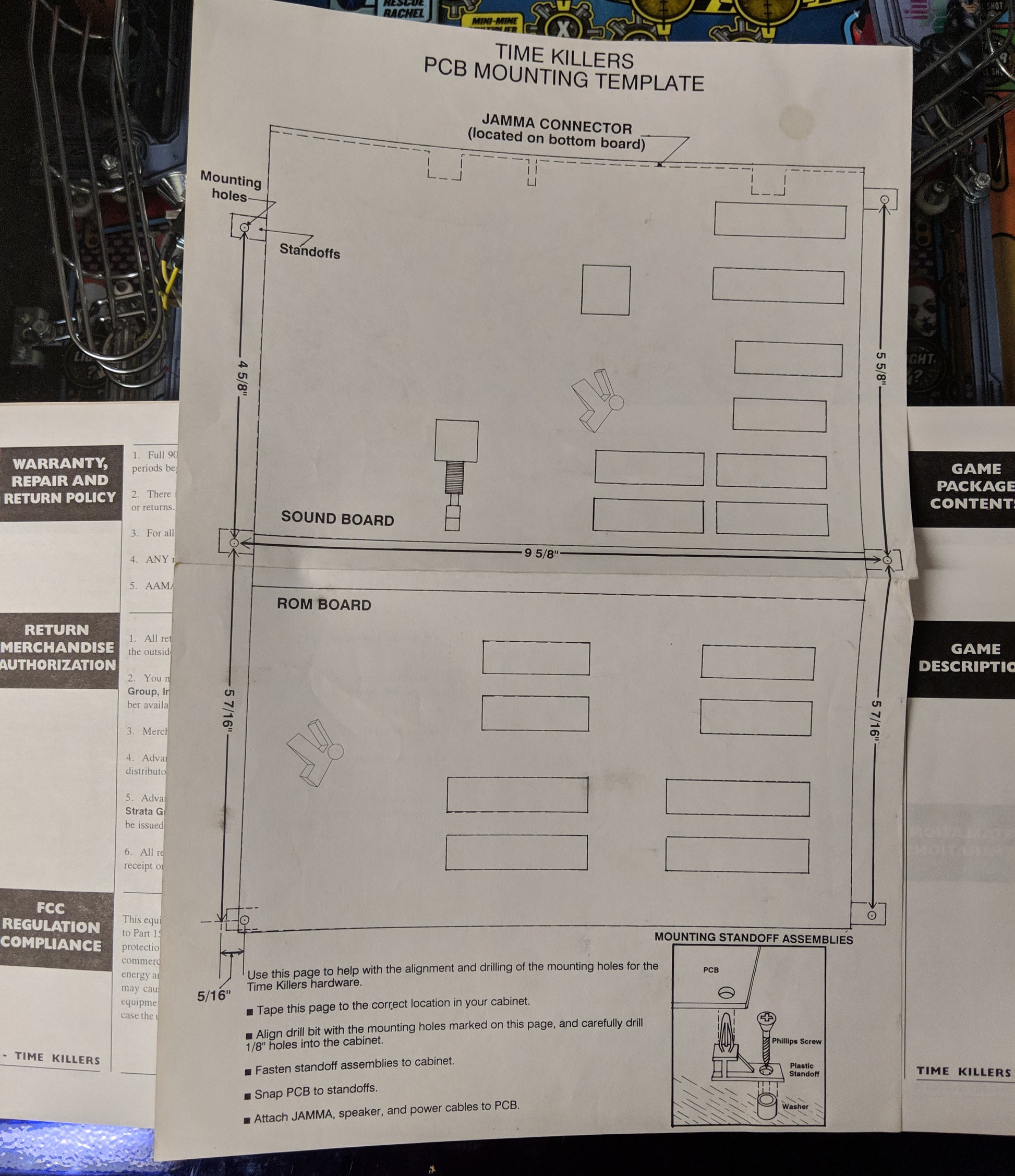Time Killers - Strata - Manual - Installation Instructions - Used Copy