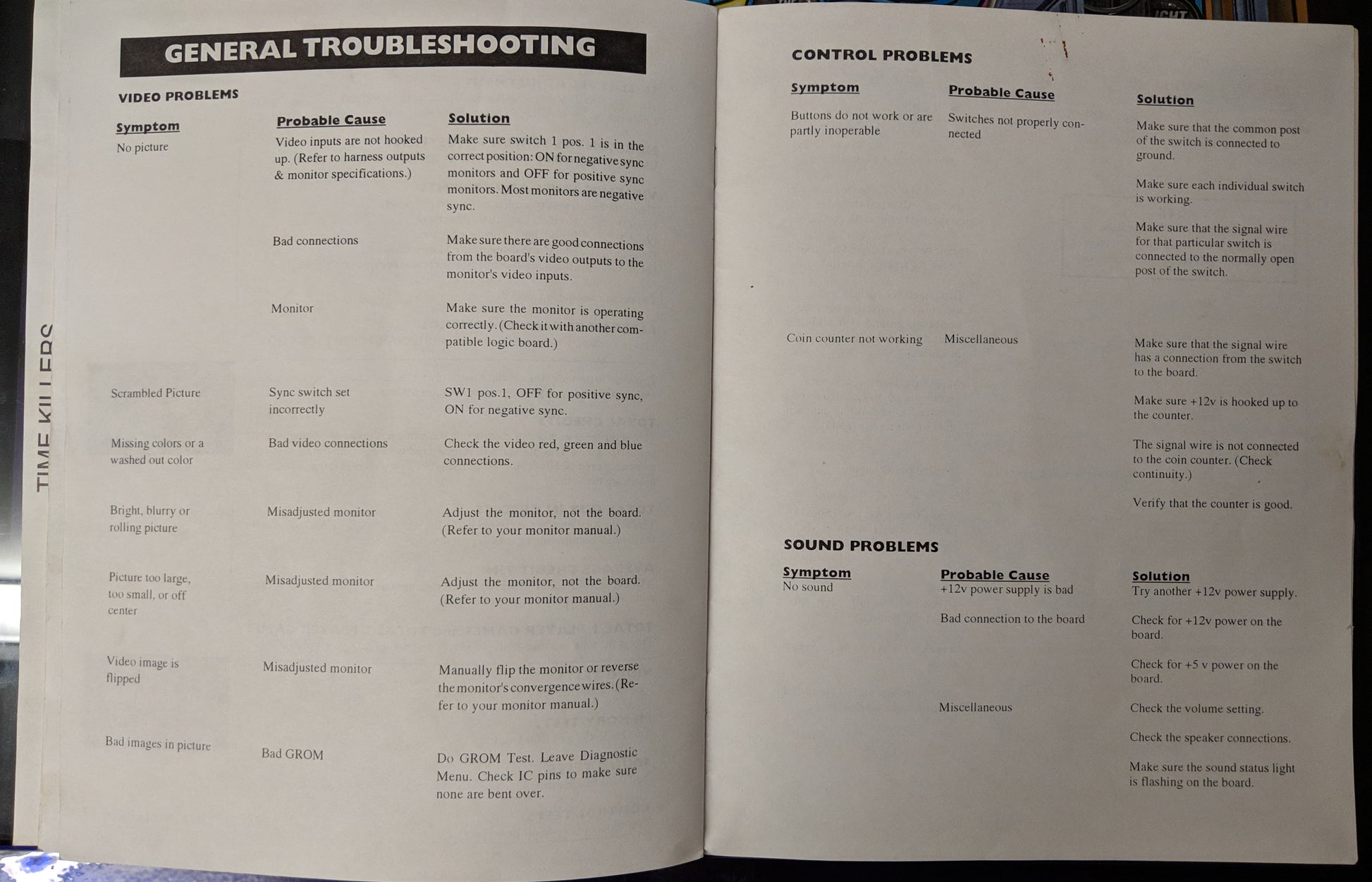 Time Killers - Strata - Manual - Installation Instructions - Used Copy