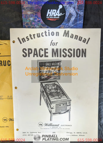 Space Mission - Williams - Pinball Manual - Schematics - Instructions - Used Copy