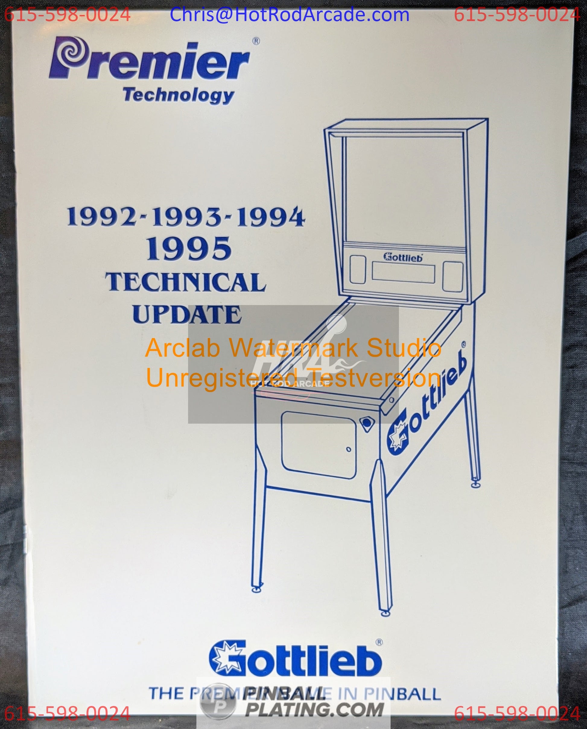 Gottlieb 1992-1995 Tech Update - Premier - Pinball Manual - Schematics - Used Copy