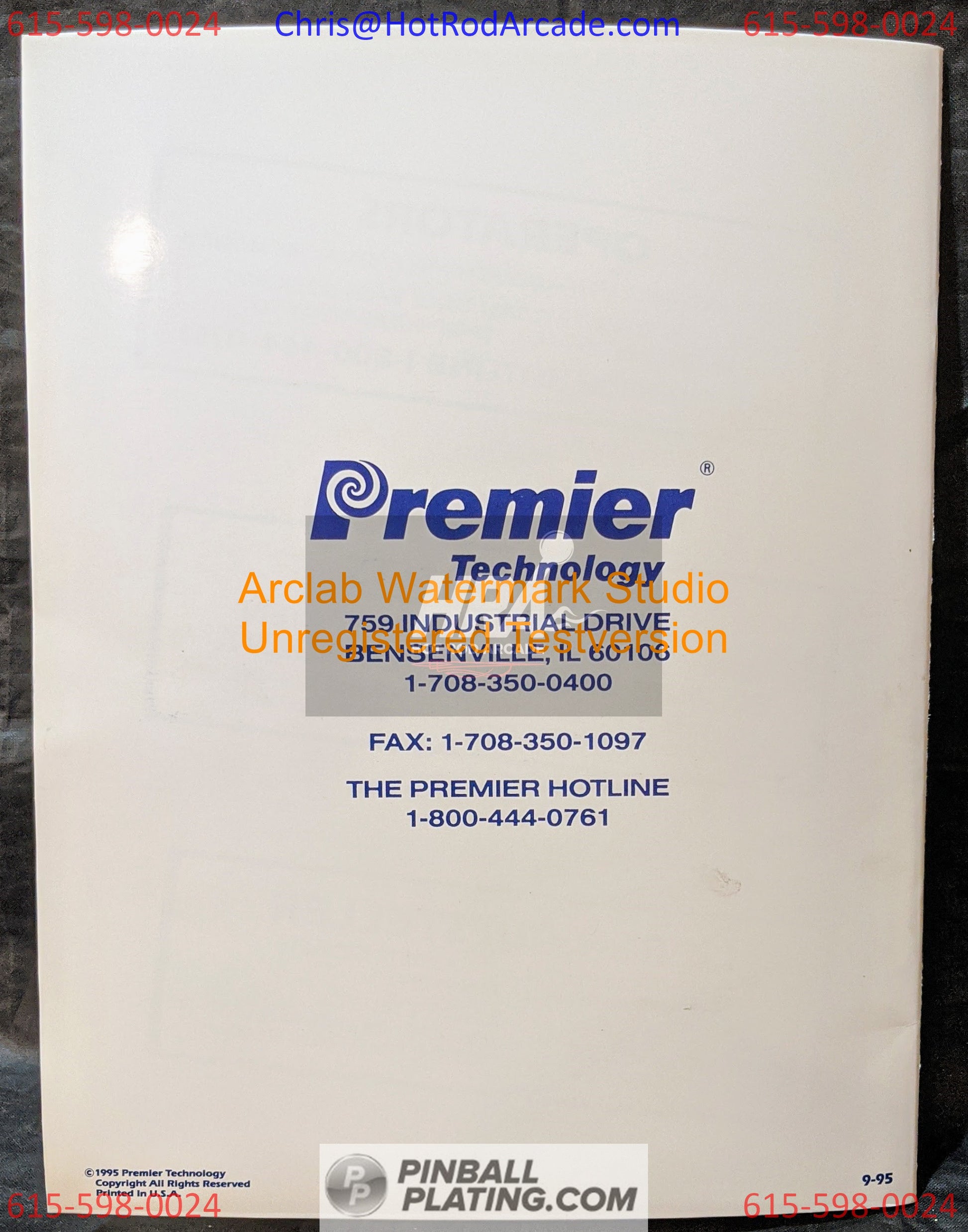 Gottlieb 1992-1995 Tech Update - Premier - Pinball Manual - Schematics - Used Copy
