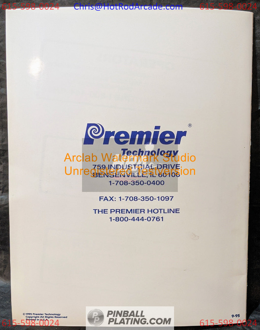 Gottlieb 1992-1995 Tech Update - Premier - Pinball Manual - Schematics - Used Copy