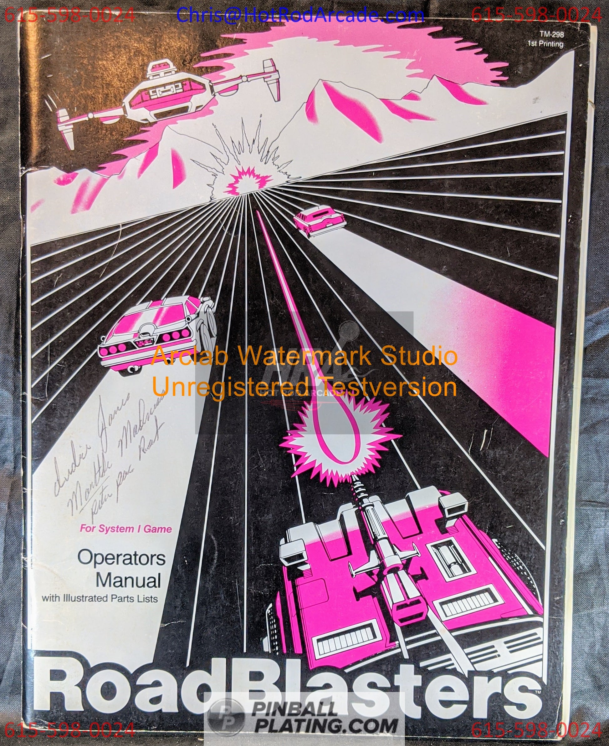 Road Blasters - Atari - Arcade Manual - Schematics - Instructions - Used Copy