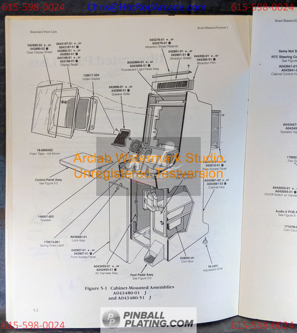 Road Blasters (Copy #2) - Atari - Arcade Manual - Schematics - Instructions - Used Copy
