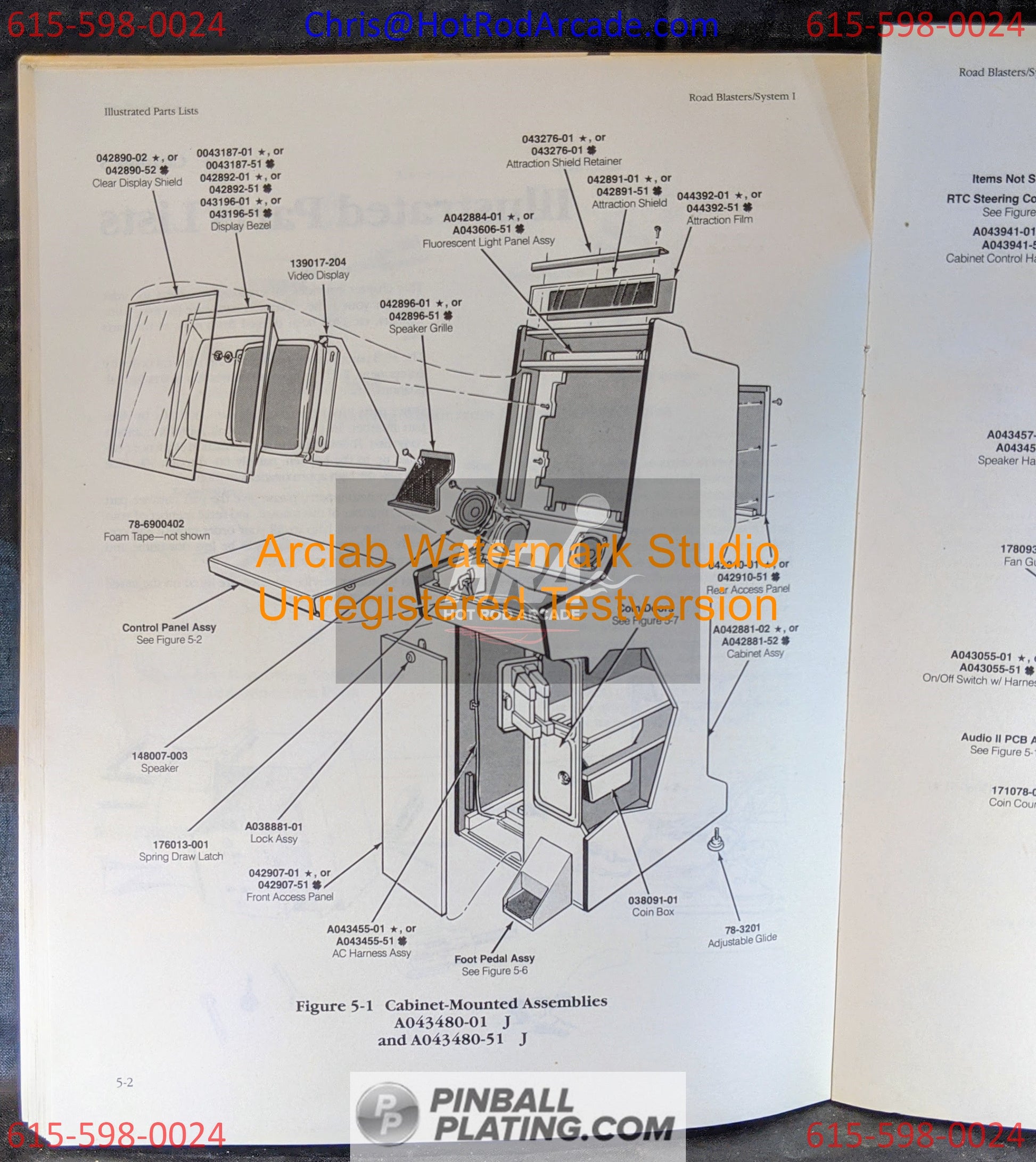 Road Blasters (Copy #2) - Atari - Arcade Manual - Schematics - Instructions - Used Copy