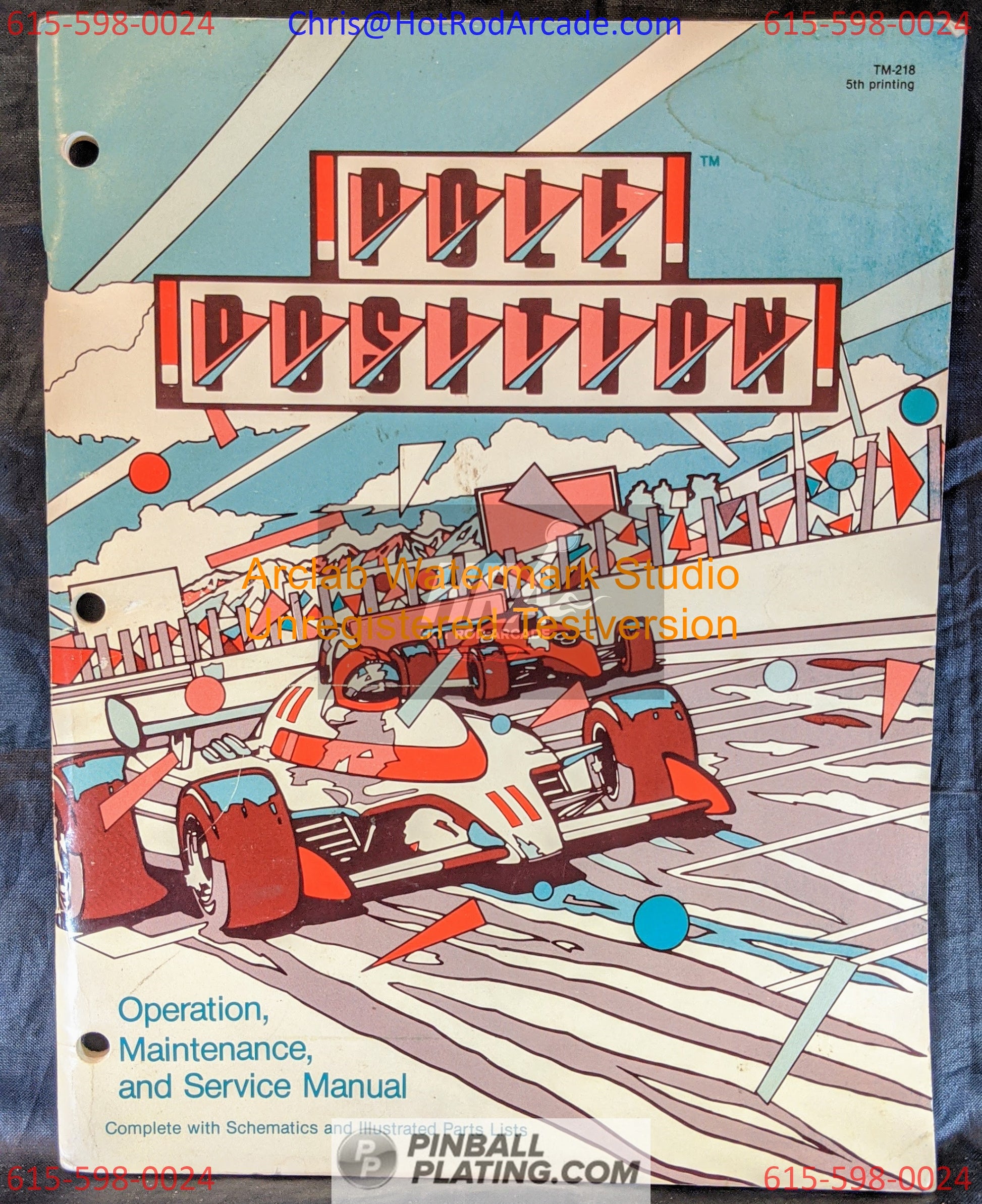 Pole Position - Atari - Arcade Manual - Schematics - Instructions - Used Copy