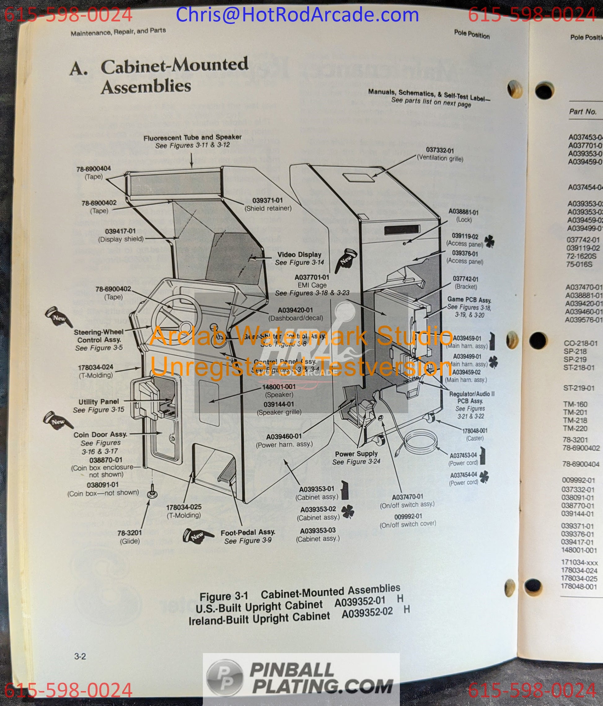 Pole Position - Atari - Arcade Manual - Schematics - Instructions - Used Copy