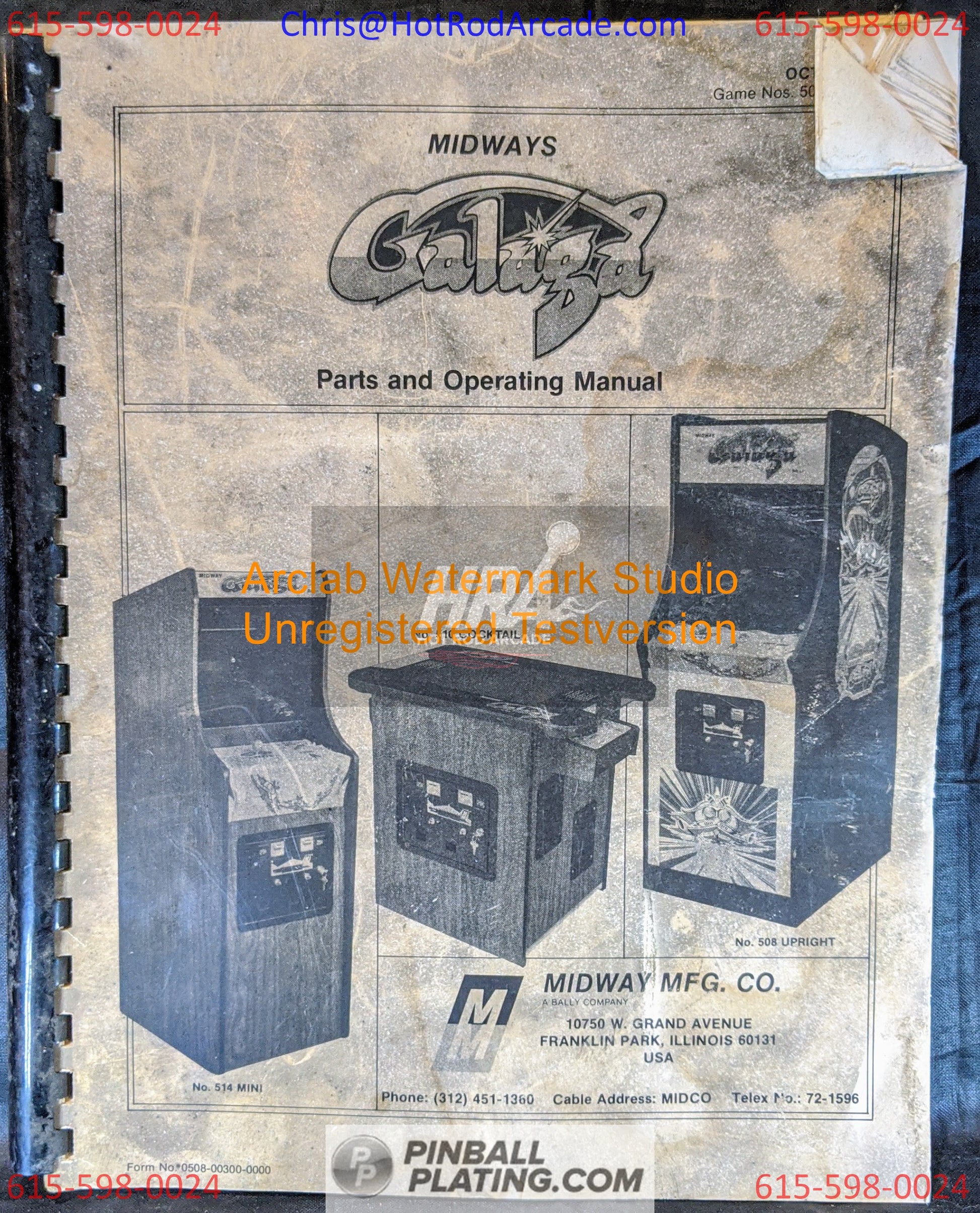 Galaga - Midway - Arcade Manual - Schematics - Instructions - Used Copy