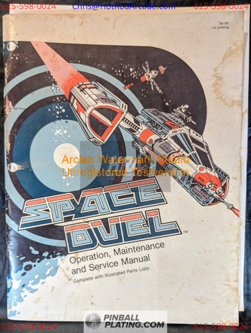Space Duel - Atari  - Arcade Manual - Schematics - Instructions -Used Copy