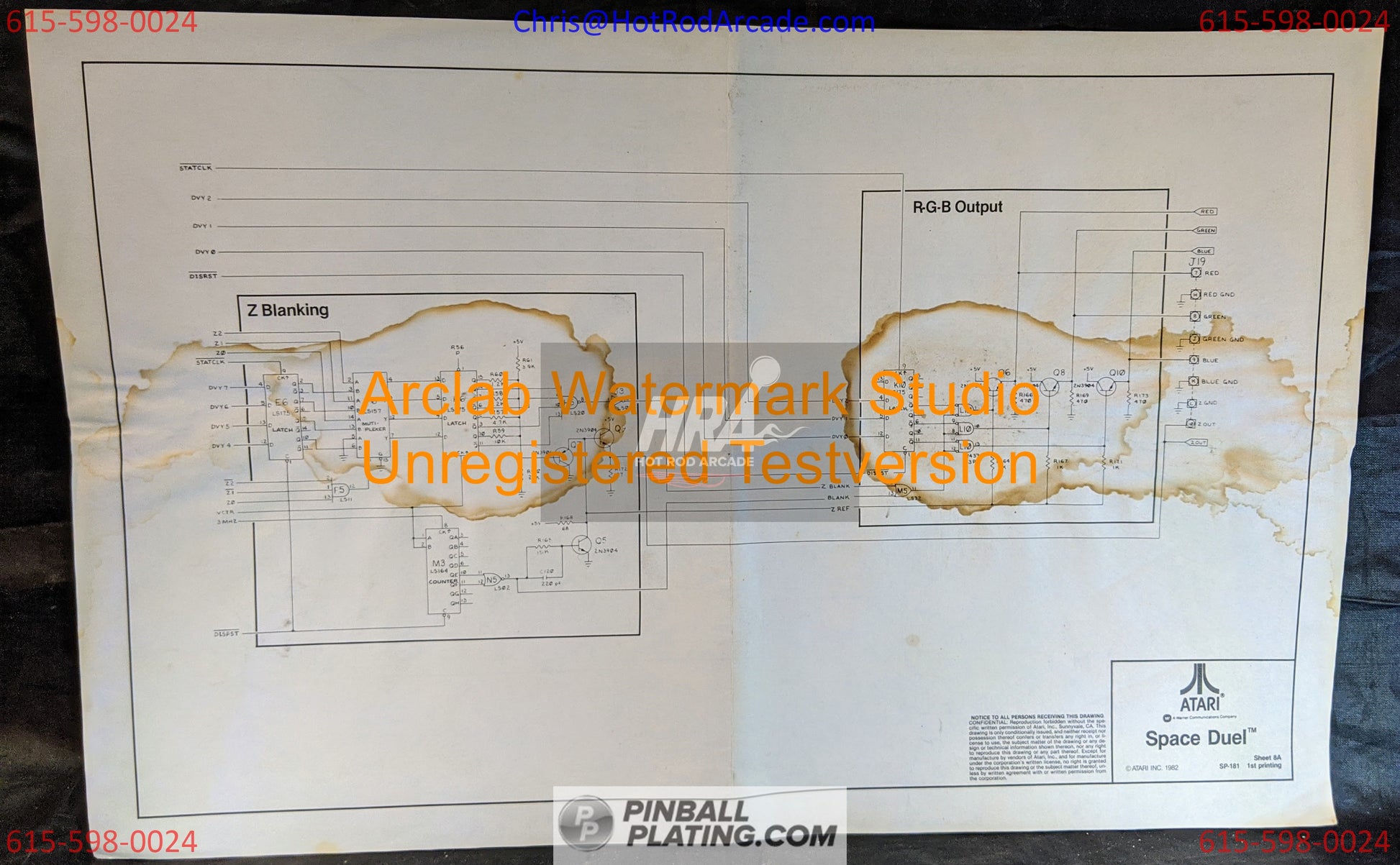 Space Duel - Atari  - Arcade Manual - Schematics - Instructions -Used Copy