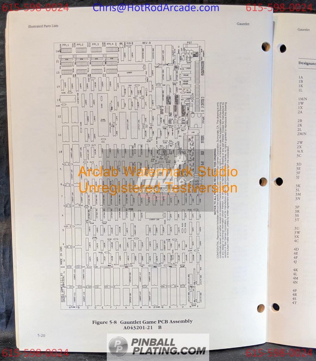 Gauntlet - Atari - Arcade Manual - Schematics - Instructions - Used Copy