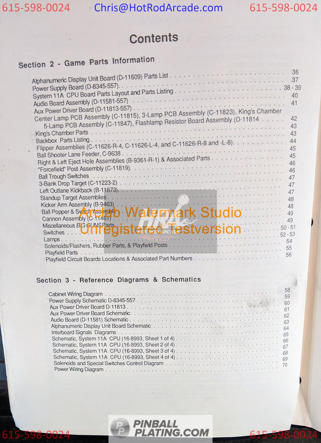 Big Guns - Williams - Pinball Manual - Schematics - Instructions - USED COPY