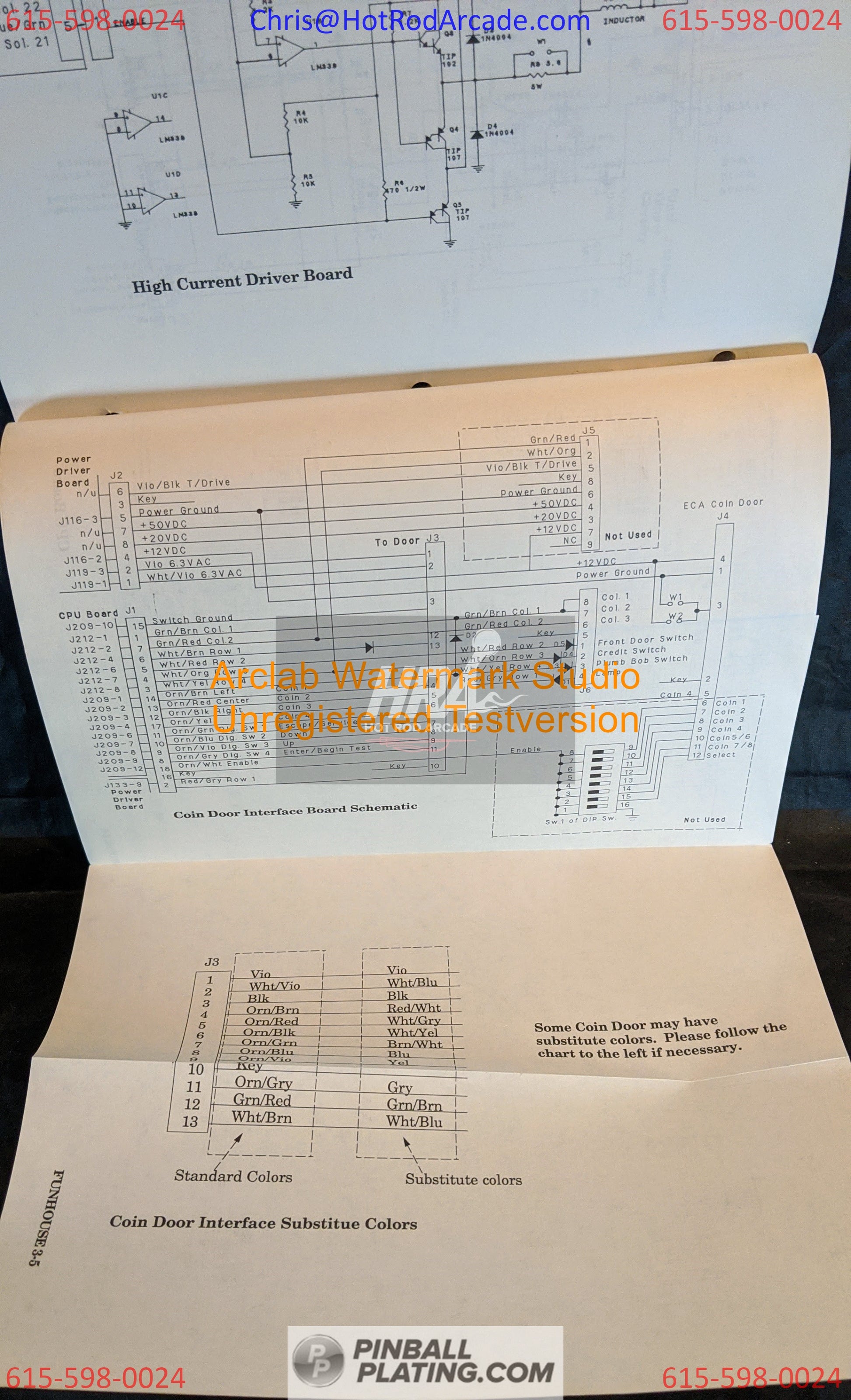 Funhouse - Williams - Pinball Manual - Schematics - Instructions - Used Copy