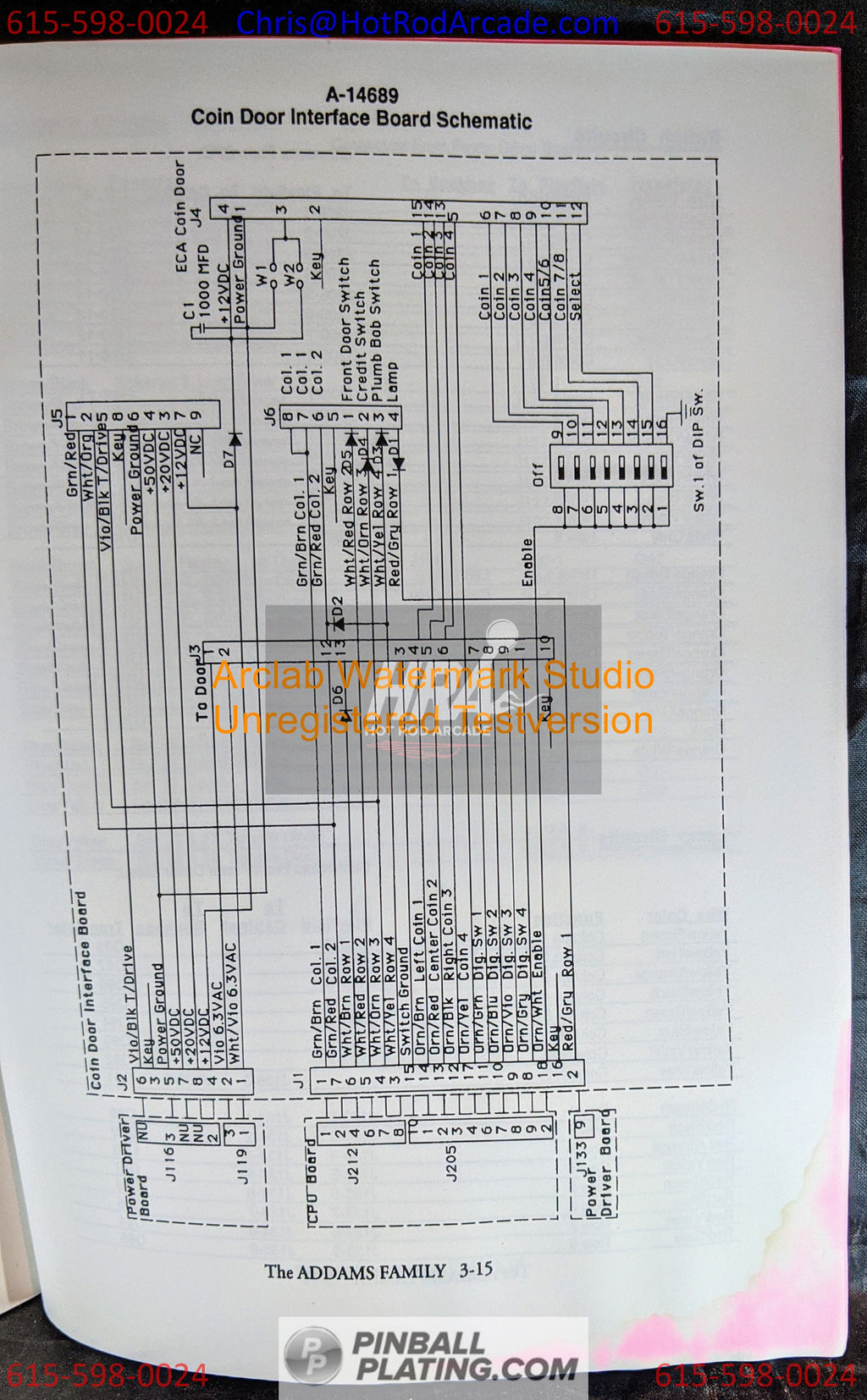The Addams Family - Bally - Pinball Operators Manual - Instructions - Used Copy