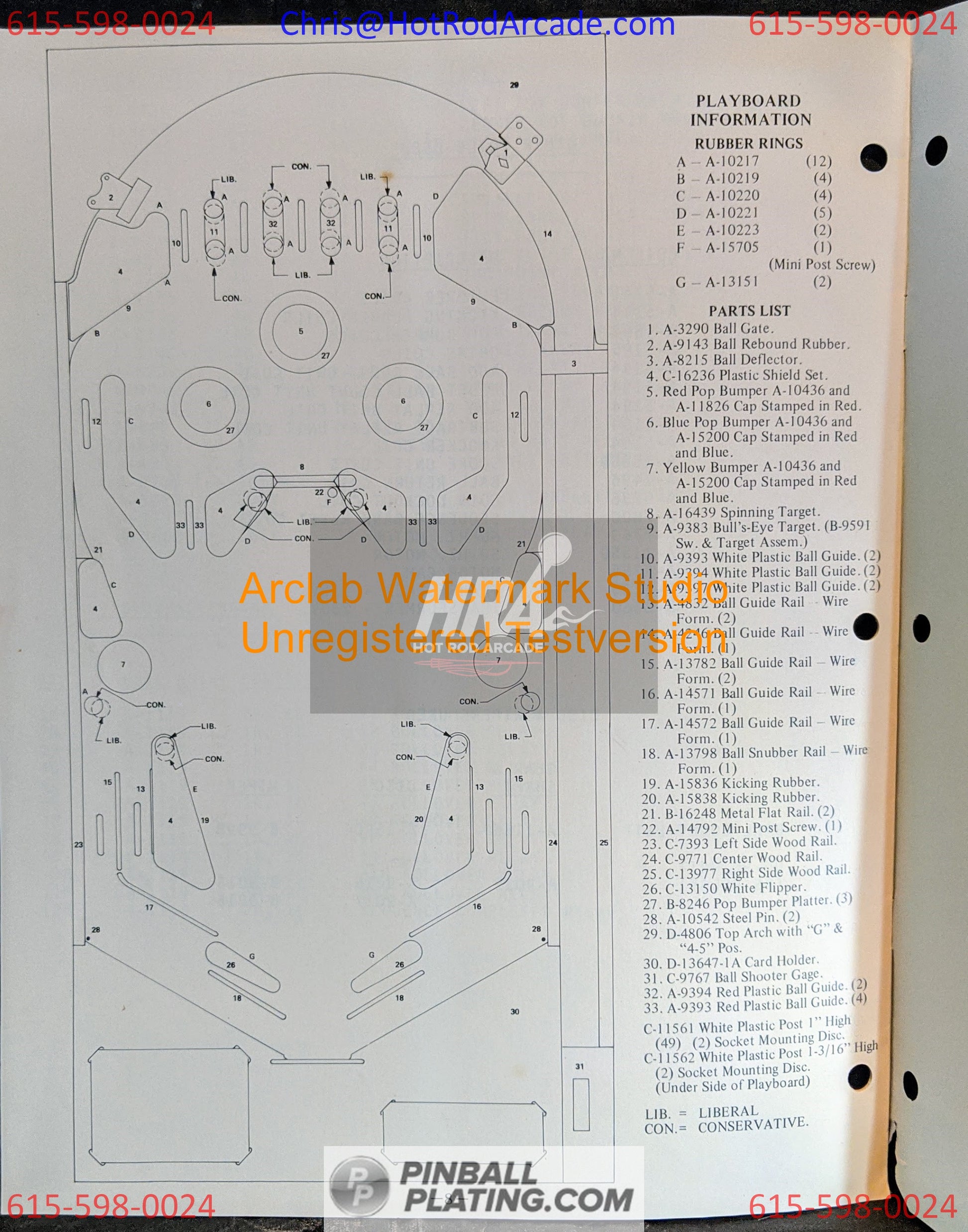 Buccaneer - Gottlieb - Pinball Operations Manual - Instructions - Used Copy