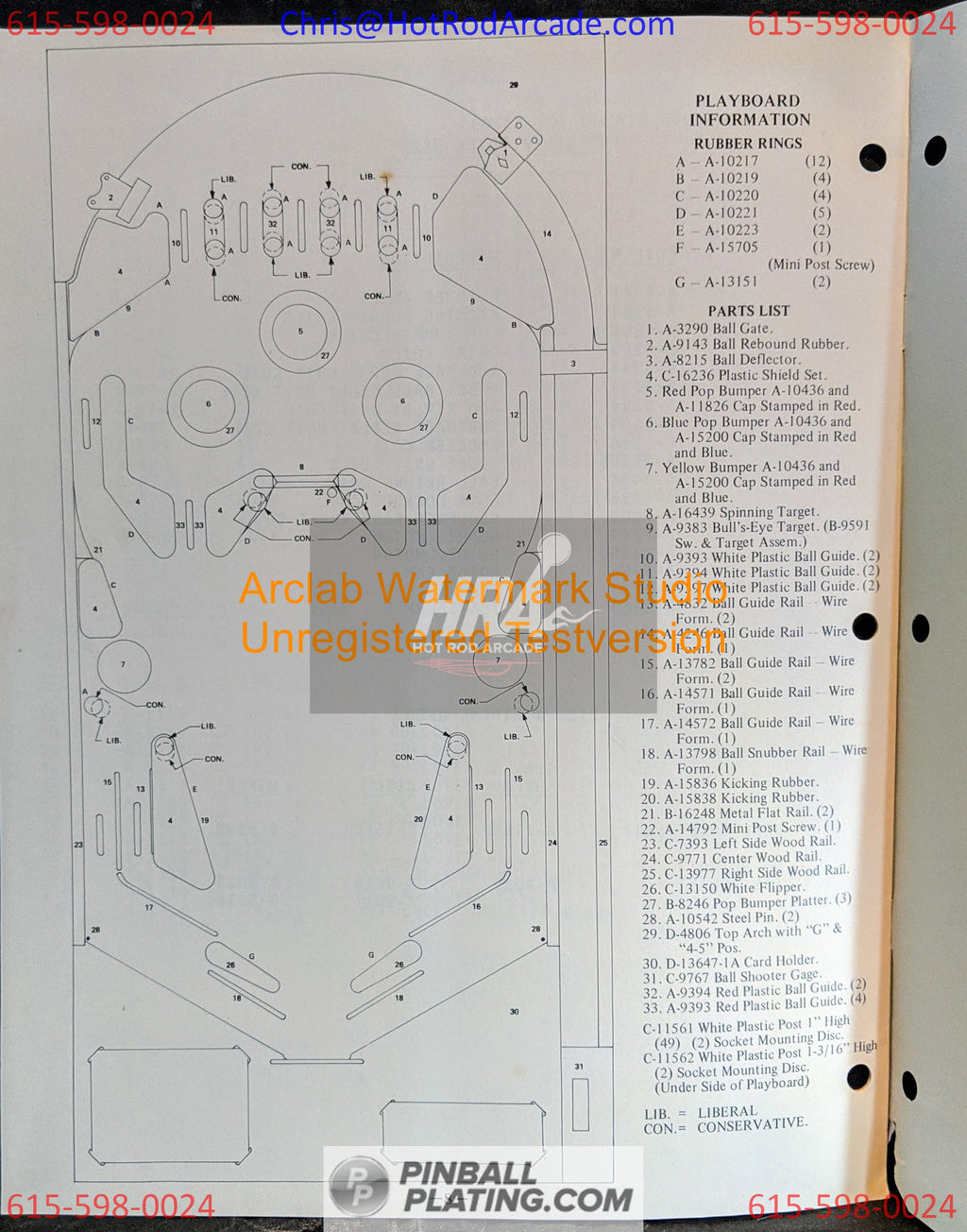 Buccaneer - Gottlieb - Pinball Operations Manual - Instructions - Used Copy