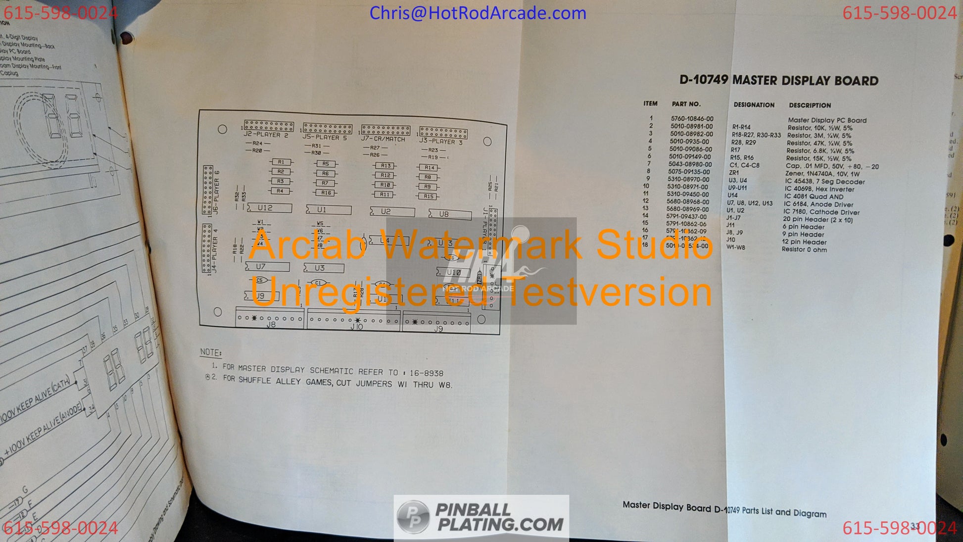 Comet - Williams - Pinball Manual - Schematics - Instructions - Used Copy