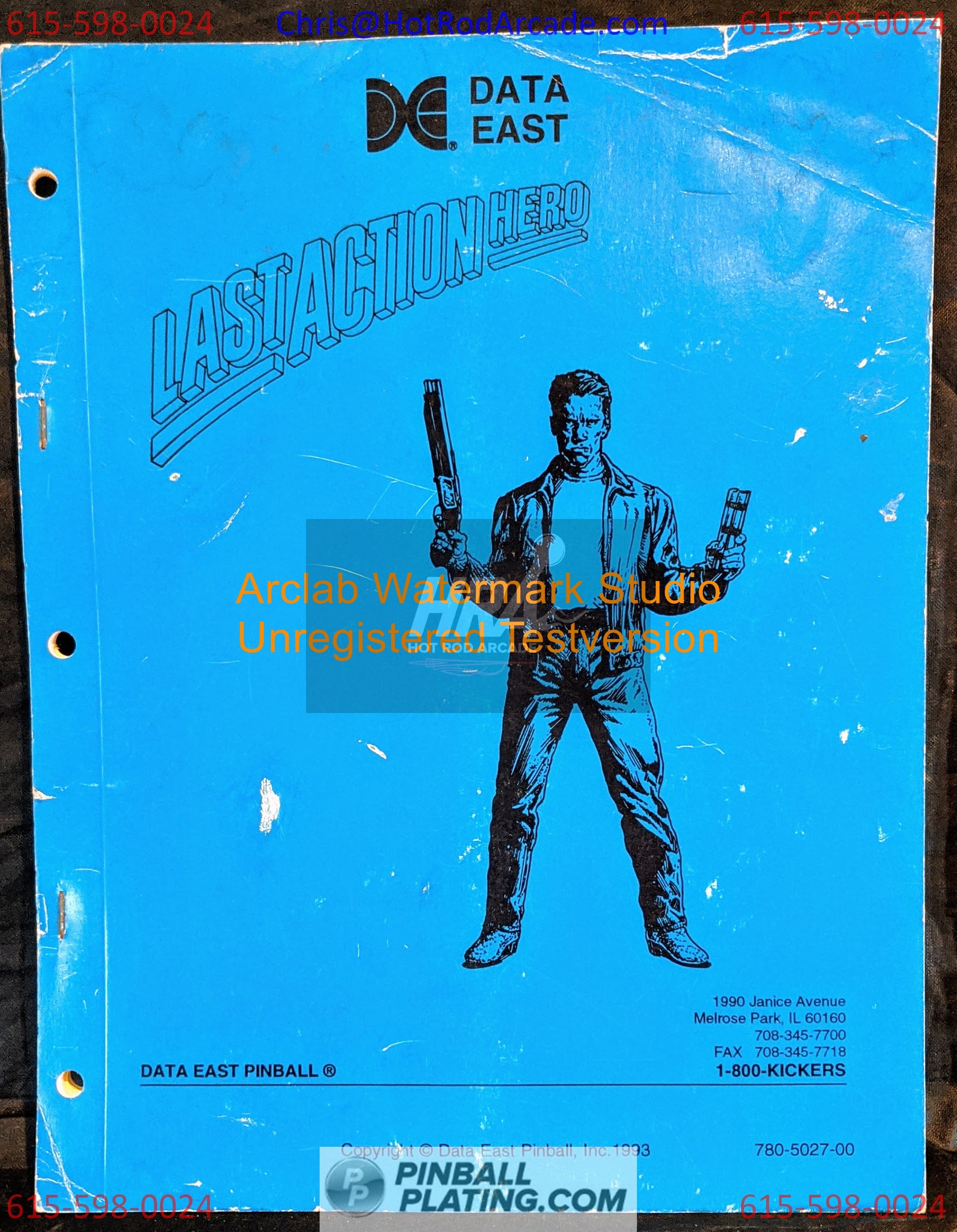 Last Action Hero - Data East - Pinball Manual - Schematics - Used Copy