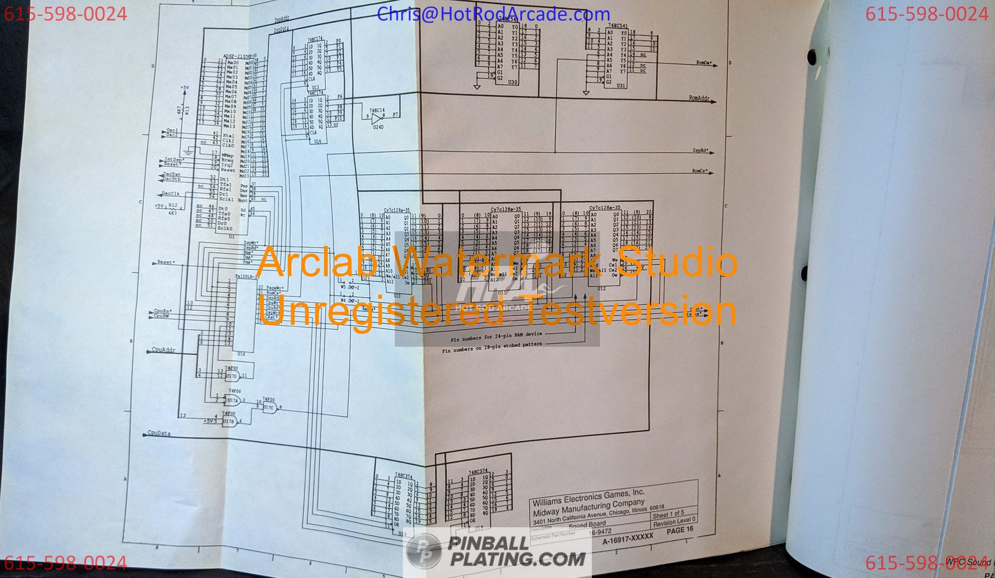 WPC Schematics Pinball Manual - Williams - Instructions - Used Copy