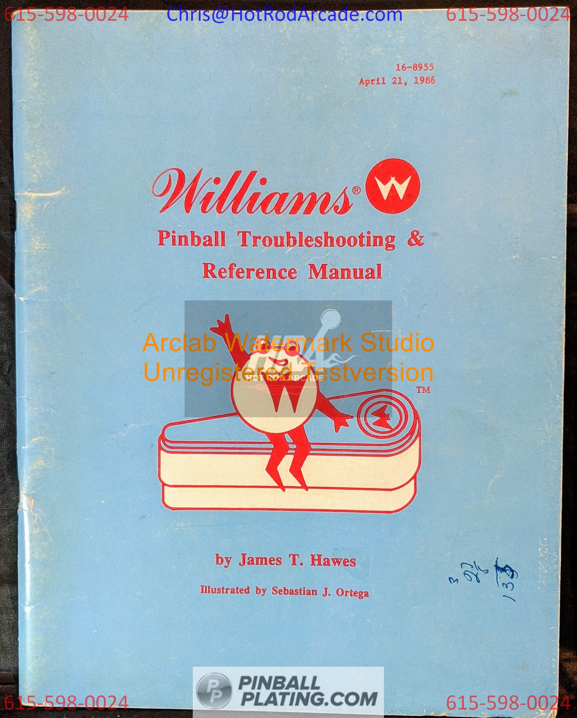 Williams Troubleshooting Reference Pinball Manual (Copy #2) - Schematics - Instructions - Used Copy