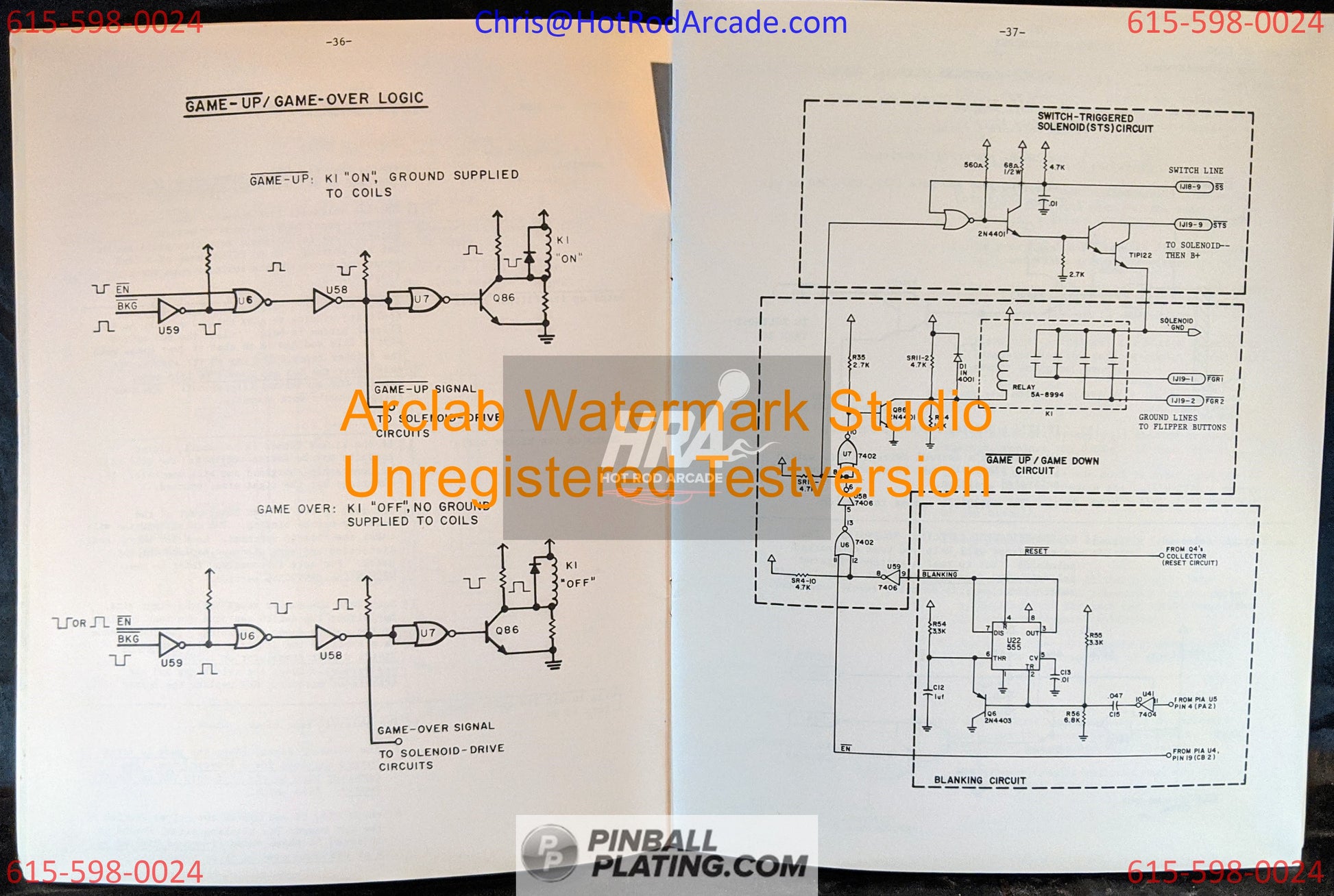 Williams Troubleshooting Reference Pinball Manual (Copy #2) - Schematics - Instructions - Used Copy