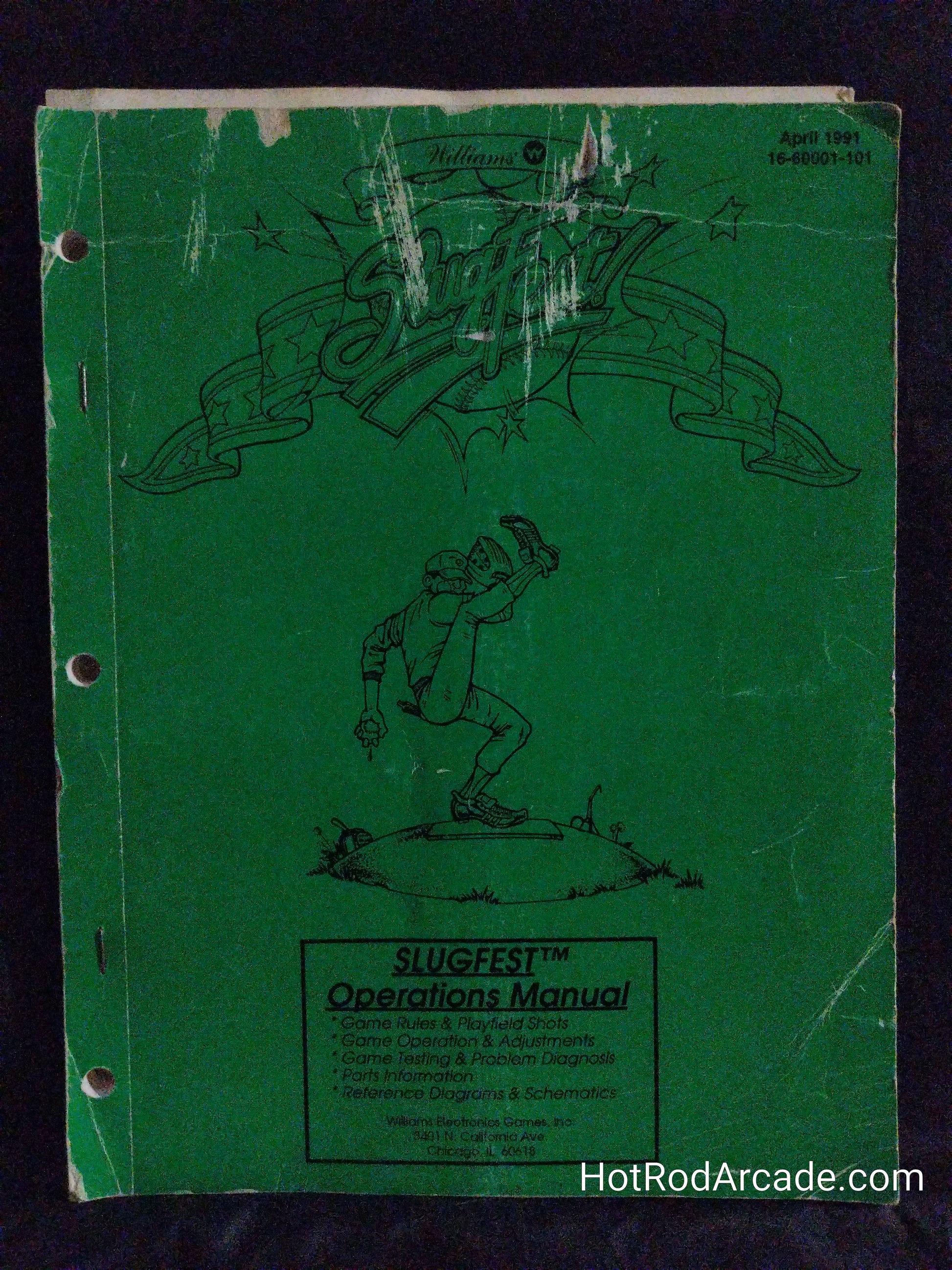 Slugfest  - Williams - Pinball Manual - Schematics -Used Copy
