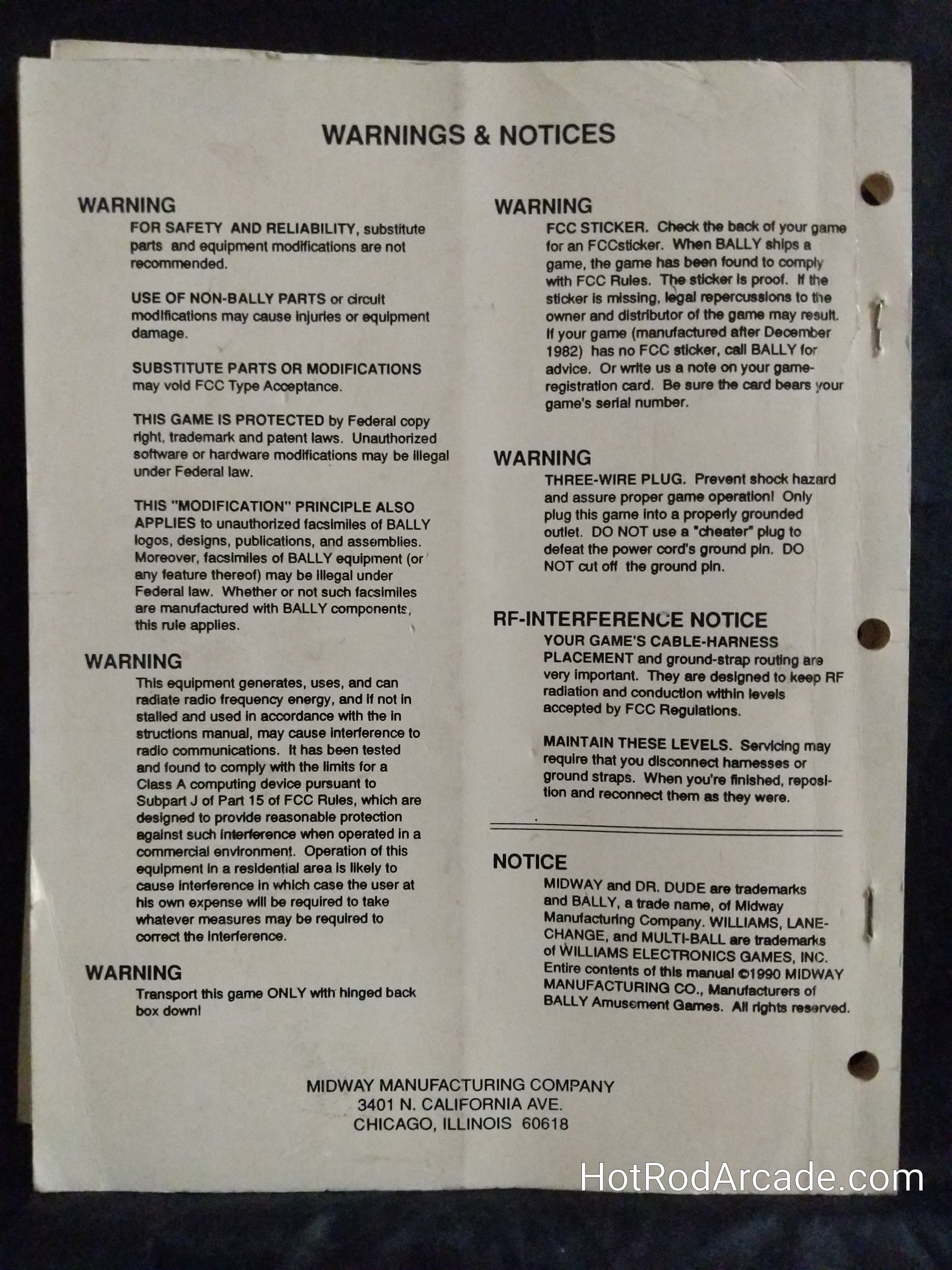 Dr Dude and His Excellent X Ray - Bally - Pinball Manual  - Schematics - Instructions - Used Copy