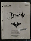 Bram Stoker's Dracula - Williams - Pinball Operations Manual  - Instructions - Used Copy