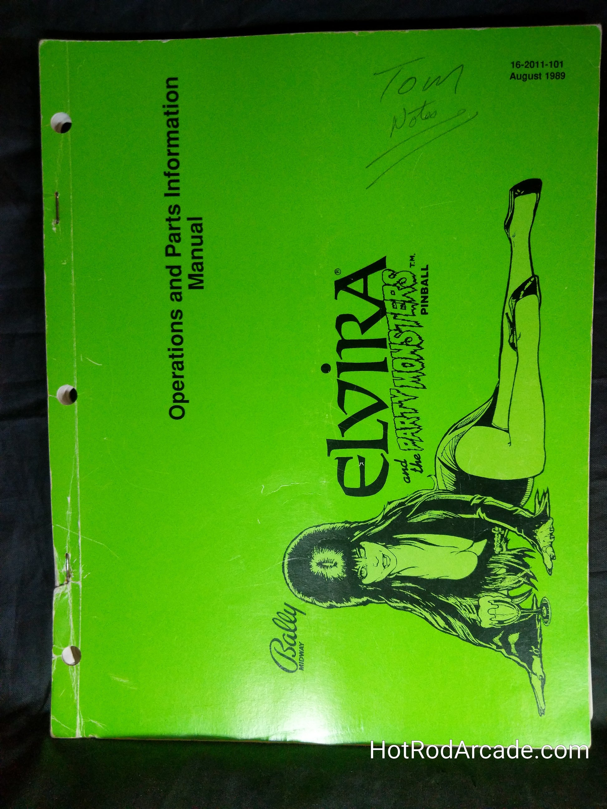 Elvira and the Party Monsters- Bally - Pinball Manual  - Schematics - Instructions - Book - Used Copy