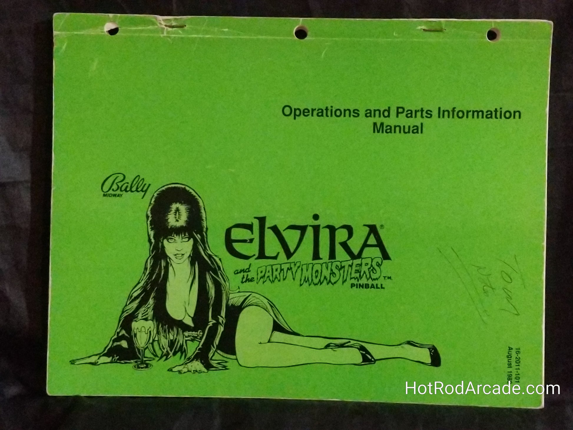Elvira and the Party Monsters- Bally - Pinball Manual  - Schematics - Instructions - Book - Used Copy